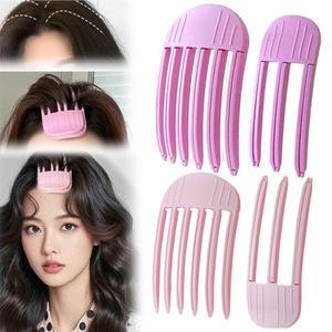 푹신한 앞머리를위한 4pcs 바람 쉐이핑 꾸미기 빗 볼륨 헤어 클립을위한 루트 열 없음 컬러 도구