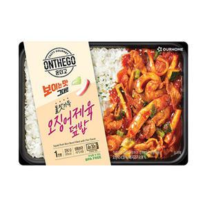 [장보기]아워홈 온더고 불맛가득 오징어제육덮밥 290g, 1개