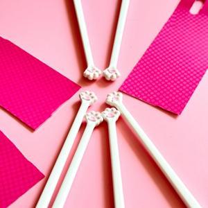 크리 에이 티브 고양이 핑크 발 젓가락 재사용 가능한 플라스틱 고양이 발 젓가락 내구성 미끄럼 방지 음식