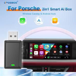 포르쉐 718 파나메라 마칸 카이엔 911 타이칸용 무선 어댑터, OEM 카플레이, 안드로이드 오토 스마트 동글