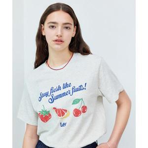 LEE 셀럽픽 우먼 과일 그래픽 릴랙스드 티셔츠 오트밀 LE2502ST74OT 55841
