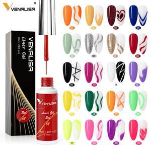 베나리사 라이너 젤 8ml 21 색 슈퍼 브러쉬 글리터 네온 컬러 페인팅 젤  적용 프렌치 네일 아트 디자인 드