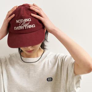 UNISEX 5PANEL 레터링 트러커 캡 [BURGUNDY] / SBE2U91006