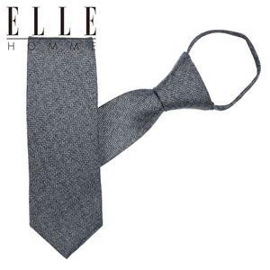 갤러리아 [ELLE HOMME] 엘르옴므 실크 지퍼/자동 넥타이-슬림헤링본 그레이 7cm