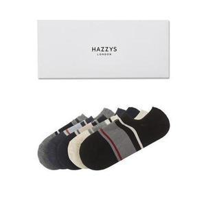 [헤지스](대구신세계)[HAZZYS ACC] 네이비 라인배색 면혼방 덧신양말 5종세트 HJSS3F200WT