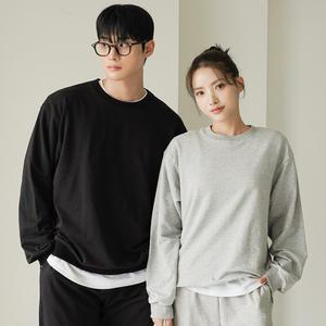 파란 넉넉 남녀공용 미니쭈리 무지 맨투맨