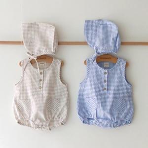 체스 보넷 슈트 / 아기옷 신생아옷 바디슈트 바디수트