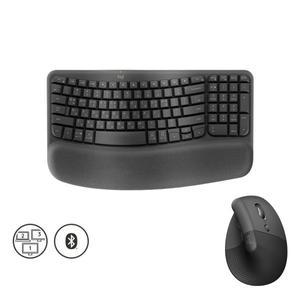 키스킨증정 로지텍 WAVE KEYS 키보드+ LIFT 리프트 버티컬 마우스 그래파이트