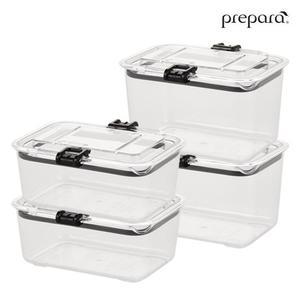 [프리파라] 트라이탄 래치락 밀폐용기 4호(1.25L) 2개 + 5호(1.85L) 2개