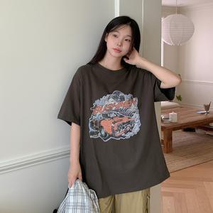 [제작] 레싱 루즈핏 나염 티셔츠 77082 빅사이즈 여성의류