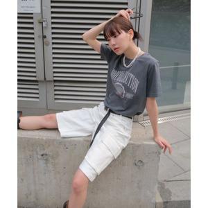 OIOI COLLECTION 리빈티지 크랙 반팔 티셔츠 다크그레이