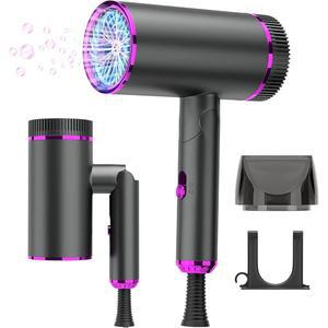 드라이어 속건 대풍량 음이온 3단계 조정 1400W 57 항온 헤어드라이어 살롱급 과열 보호 노즐 장착 초경량 접이식 콤팩트 해외대응 가정용 /여행용 /출장용 랭킹 Gray