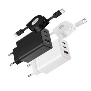 리와트2 삼성갤럭시북 충전기 EP-TA865 호환 GAN 65W 멀티3포트+3A 릴케이블