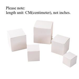 50pcs 빈 흰색 골 판지 종이 선물 상자 크래프트 사탕 포장 DIY 베이킹 쿠키 래퍼