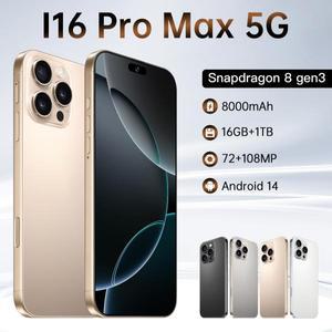 새로운 I16 Pro Max 7.3HD 핸드폰 버전 4G 기존 스마트 듀얼 8000mAh 휴대