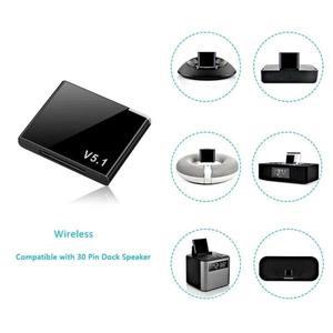 I-WAVE 30 핀 블루투스 5.1 오디오 수신기 A2DP 음악 미니 무선 어댑터 (iPhone 잭 아날로그 스피커 용)