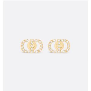 디올 Petit CD 미니스터드 귀걸이 골드피니시 메탈실버 크리스탈 E3045WOMCY_D03S