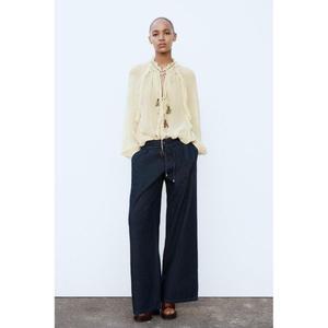 매장정품 자라 ZARA 플리츠 와이드 팬츠 2949028405 1804713