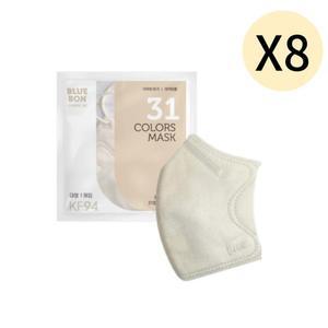 블루본 클래식 KF94 마스크 대형 코코넛화이트 30매X8