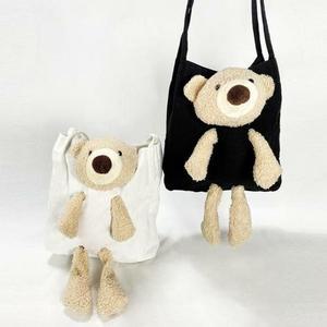 [라일리] Rly 귀여운 쁘띠 테디베어 곰돌이 숄더백 에코백 2colors