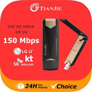 TIANJIE UF909 휴대용 와이파이 라우터 4G LTE 50MBPS | 고속 무선 USB 모뎀 | 최대 0대 기기 연결 지원 SK TELECOM KT CORPORATION