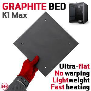 R3men | 흑연 플레이트 - Creality K1 Max 3D 프린터용 히트베드 업그레이드. 뒤틀림 없음 매우 평평함  가