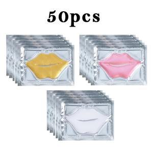 50pcs 콜라겐 립 마스크 모이스춰 라이징 퍼밍 뉴 리싱 뷰티 케어 패치 젤 스킨
