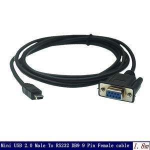 6FT 미니 USB 2.0 남성-RS232 DB9 9 핀 여성 어댑터 확장 리드 180CM 케이블