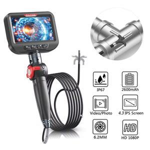배관 내시경 산업용 카메라 보어스코프 검사 양방향 회전 360도 4.3 인치 IPS 스크린 6.2MM HD 1080P 1M 2M 3M