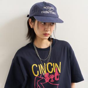 UNISEX 5PANEL 레터링 트러커 캡 [NAVY] / SBE2U91006