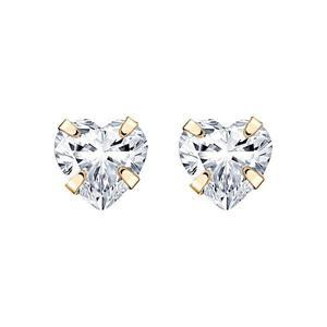 갤러리아 [골드팡] 14k 쁘띠스톤 하트 큐빅 귀걸이-5mm