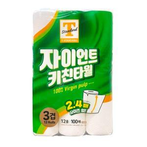 티스탠다드 자이언트 키친타월 3겹 100매 12롤 1개