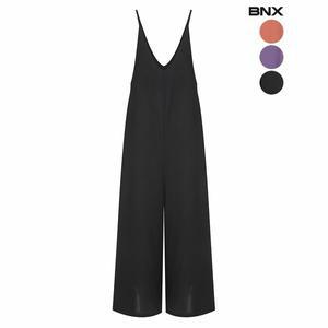[하프클럽/BNX]여성 딥브이넥 와이드 점프수트