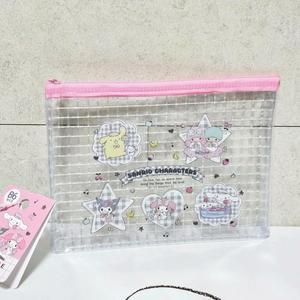 [라일리] Rly 산리오 PVC 격자 파우치 B6 (핑크)