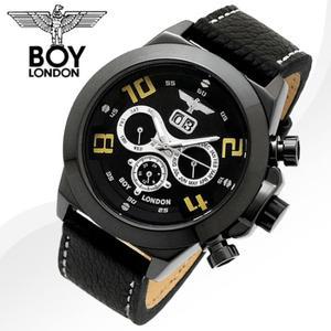 [보이런던][正品][BOY LONDON] BLD701-ALLBLACK 보이런던 정품 크로노그래프 가죽 밴드 시계