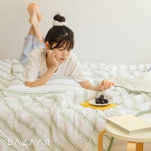 바자르 쿨 스트라이프 먼지없는 냉감 양면 여름 차렵이불(SS/Q)
