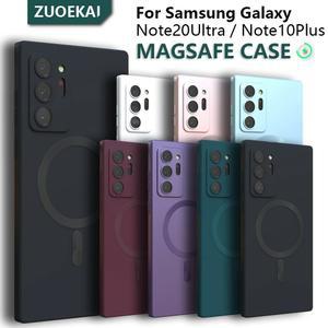 Galaxy Note20 Ultra Note10 Plus 용 Magsafe 케이스 용 소프트 실리콘 카메라 풀 커버 S24 S23 S22 S21 FE