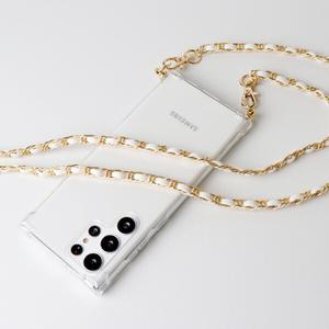갤럭시S25 울트라 플러스 투명 범퍼 젤리 케이스 + 핸드폰 스트랩 체인 목걸이 핸드폰줄 분실방지 도난방지