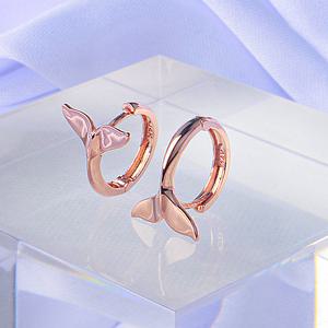 14K 18K 고래 꼬리 귀걸이 원터치 데일리 골드 금 생일 휴가 선물 여자 20대