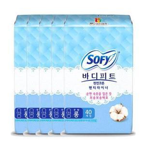쏘피 바디피트 천연코튼 팬티라이너 롱(무향) 40P x 5팩