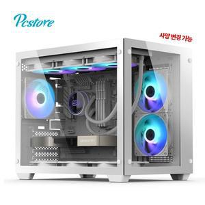 [기타]피씨스토어 화이트 감성 어항PC 라이젠5 7500F RTX4060 240 ARGB 수냉 쿨러 (32GB, M.2 500GB)