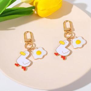 아크릴 오리 계란후라이 열쇠고리 키링 LM-0291 미니인형키링 키