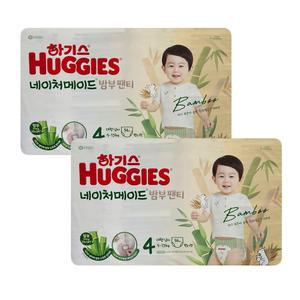 2024 하기스 네이처메이드 밤부 팬티형 기저귀 대형 4단계 남아용 54p X 2팩