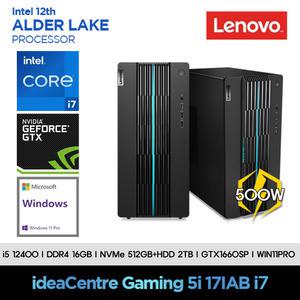 레노버 12세대 i7 컴퓨터 Gaming5-17IAB7-CI7G66S5MR+11PRO(I7 12700+16GB+SSD512GB+2TB+GTX1660SP+11PRO)
