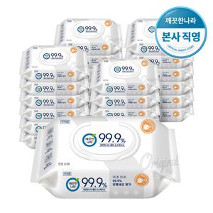 [깨끗한나라] 99.9% 클린 손소독 물티슈 캡형 (60매 x 24팩)