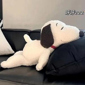 여자 베개 만화 흰 스누피 장난감 Kawaii 장식 크기 플러시 선물 동물 개 친구를위한 생일 큰 인형