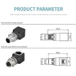 M12 to RJ45 어댑터, 금도금 구리 4 핀 D-코드, 8 A/X-타입 코딩 수-암 컨버터 커넥터