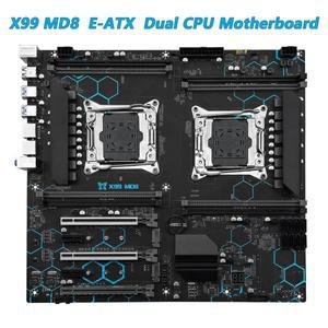 X99 MD8 MACHINIST X99 듀얼 CPU 마더보드는 LGA 2011-3 Intel Xeon E5 V3/V4 프로세서 및 DDR4 RAM 4채널