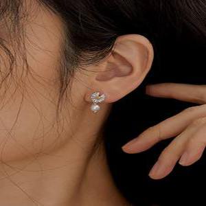 [silver925]Dandelion pearl earring