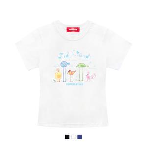 BIRD FRIENDS 슬림핏 반팔 티셔츠 (GFS2-4SP085)